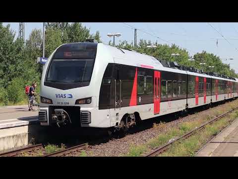 VIAS Rail ET 25 2208 Passenger Train arrives in Viersen Train Station, Germany