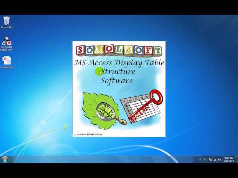 MS Access Display Table Structure Software