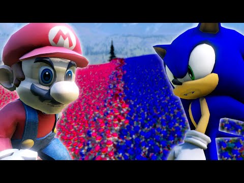 10,000 MARIO VS 10,000 SONIC In UEBS!
