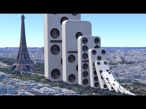 Domino Effect V10 The largest domino simulation on Real Footage