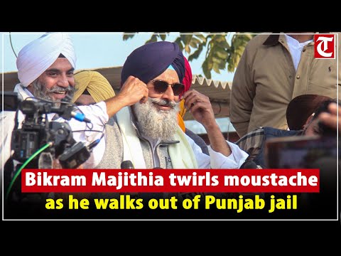 Bikram Majithia walks out of Punjab jail after 7 months, twirls moustache; Akali workers welcome him