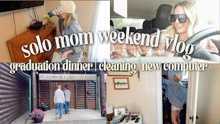 🎓✌🏻 SOLO MOM VLOG | GRADUATION DINNER | CLEANING + NEW COMPUTER | REAL LIFE