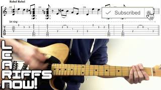 REBEL REBEL Guitar Lesson Intro Riff With Tab | David Bowie