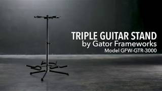 Video thumbnail for Gator Frameworks GFW-GTR-3000 Triple Guitar Stand by Gator Cases