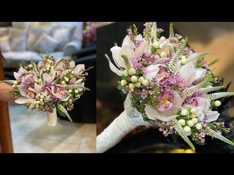 Wedding flower bouquet tutorial | How to make Wedding flowers bouquet with Orchid. | Flower Roses
