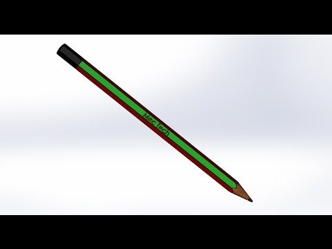 ► SolidWorks 2016 Tutorial Design a Pencil ¥¥¥ Video