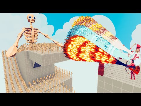 100x SKELETON + 2x GIANT vs 3x EVERY GOD - Totally Accurate Battle Simulator TABS