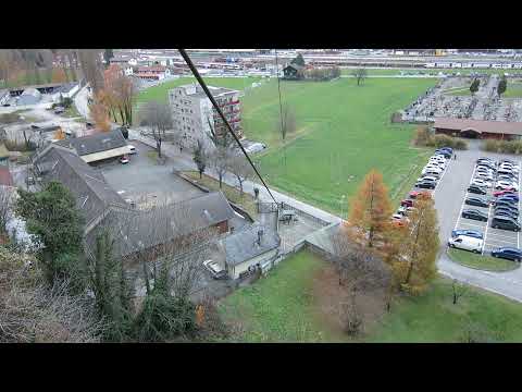 Luftseilbahn Fort du Scex - Talfahrt - téléphérique militaire Suisse ehemalige Militär - Seilbahn