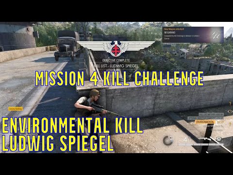 How to Environmental Kill Ludwig Spiegel - Kill Challenge Mission 4 Sniper Elite Resistance