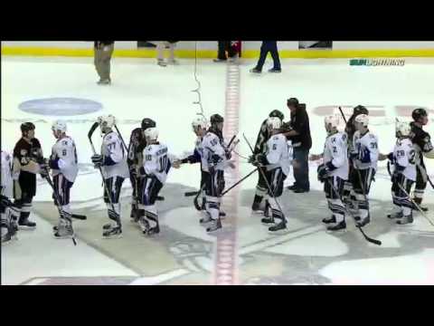 Tampa Bay Lightning and Pittsburgh Penguins handshake after Game 7 4/27/2011