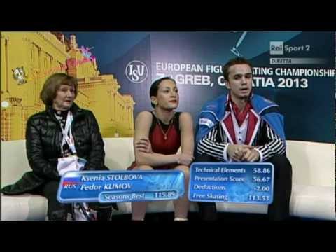 ISU ZAGREB 2013 -9/16- PAIRS FP - Ksenia STOLBOVA  Fedor KLIMOV - 24.01.2013