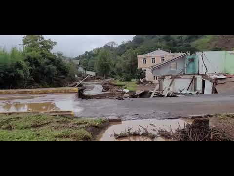 Enchente Rio Grande do Sul 2024 Nova Palma - Ponte de Acesso a Cidade