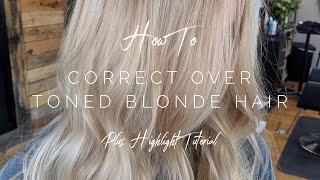 How To Correct Over Toned Hair and Bonus Highlight Tutorial || Hair Tutorial