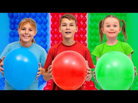 Kolorowe kulki 🎈😍 Vania i Mania bawią się w sprzedawców | Przygody dzieci z tatą