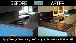 preview picture of video 'Epoxy concrete resurfacing Wilton CT Epoxy Coating countertops and bartops'