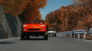 頭文字D　嘘だろー！ いろは坂の掟破り走り専用マシンvs 藤原拓海 AE86   asettocorsa mod initialD クロスカントリー オフロードスター NB8C
