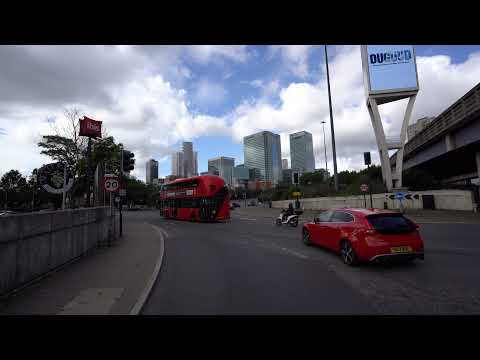 4K London Isle of  Dogs Millwall Video Drive