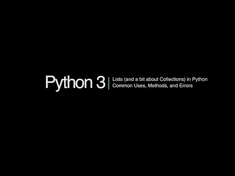 Python 3 Programming Course 7 Lists
