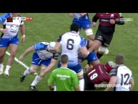Connacht's Rodney Ah You smashes lock Alistair Hargreaves