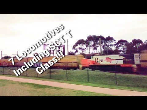 4PM9 With 7 Locomotives Including T414 at Laverton Yard!