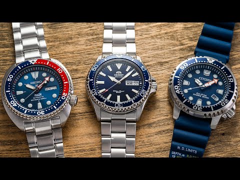 Comparing 3 of the BEST Dive Watches Under $500 - Citizen Promaster, Orient Kamasu, & Seiko Turtle