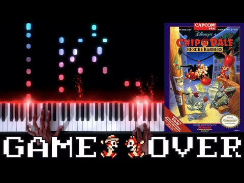 Chip 'n Dale Rescue Rangers (NES) - Game Over - Piano|Synthesia