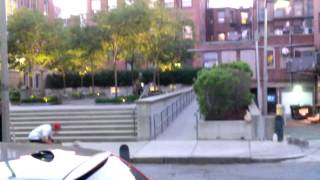 Skateboarder almost makes it boston