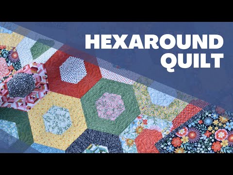 Hexaround Quilt Tutorial - FREE hexagon quilt pattern using jelly rolls (2 1/2" pre-cut strips)