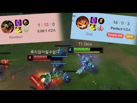 T1 Zeus Bullies Renekton - Best of LoL Stream Highlights (Translated)