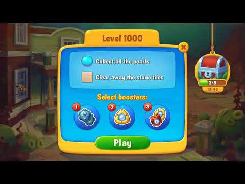 Fishdom level 1000 for pearls and the stone tiles