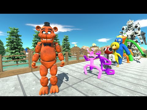 Freddy Fazzbear vs MechaGodzilla PYRAMID DEATH RUN - Animal Revolt Battle Simulator