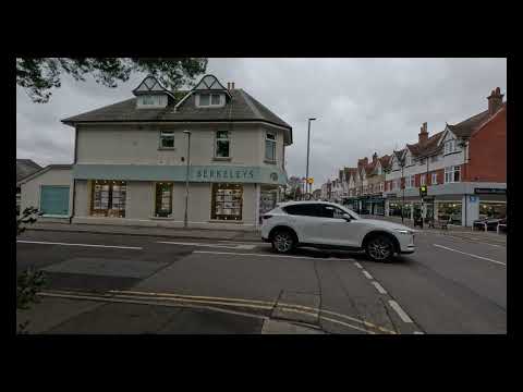 Canford Cliffs Village and overcliff. 4K Walking tour 60fps
