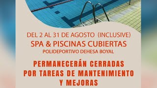 El spa y las piscinas cubiertas del Polideportivo Dehesa Boyal de Sanse cierran 