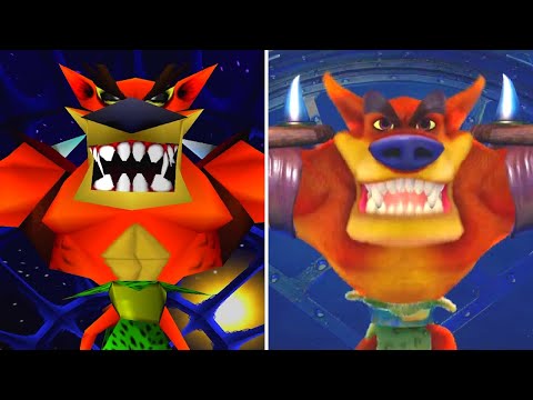 Crash Bandicoot 2 vs N. Sane Trilogy - All Bosses Comparison