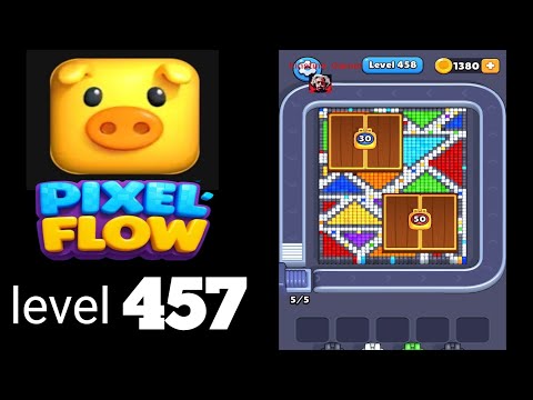 Pixel Flow Level 457 Walkthrough - Hard Difficulty Puzzle Solution