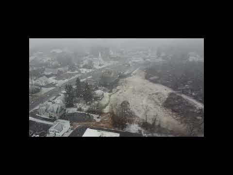 New England Small Town Snow Storm (In Flight Via Drone DJI MINI 2) #drone #dronevideo #shorts