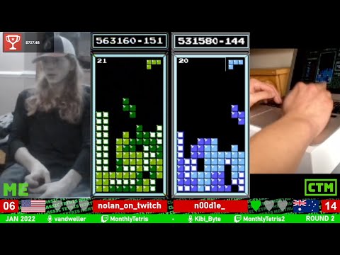 TAP RETURNS! MASTERS QF: Nolan vs. n00d1e – Classic Tetris Monthly January 2022 [6/15]