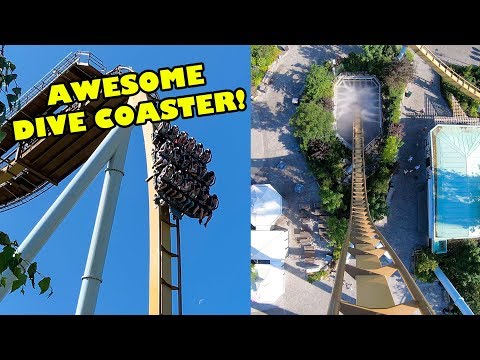AWESOME Dive Roller Coaster! Valkyria Multi-Angle POV Liseberg Sweden