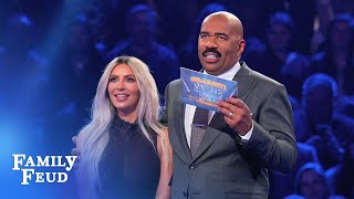 Kim & Kanye's INCREDIBLE Fast Money! | Celebrity Family Feud