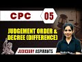 CPC 05 Judgement Order And Decree Difference Major Law CLAT LLB Judiciary Aspirants
