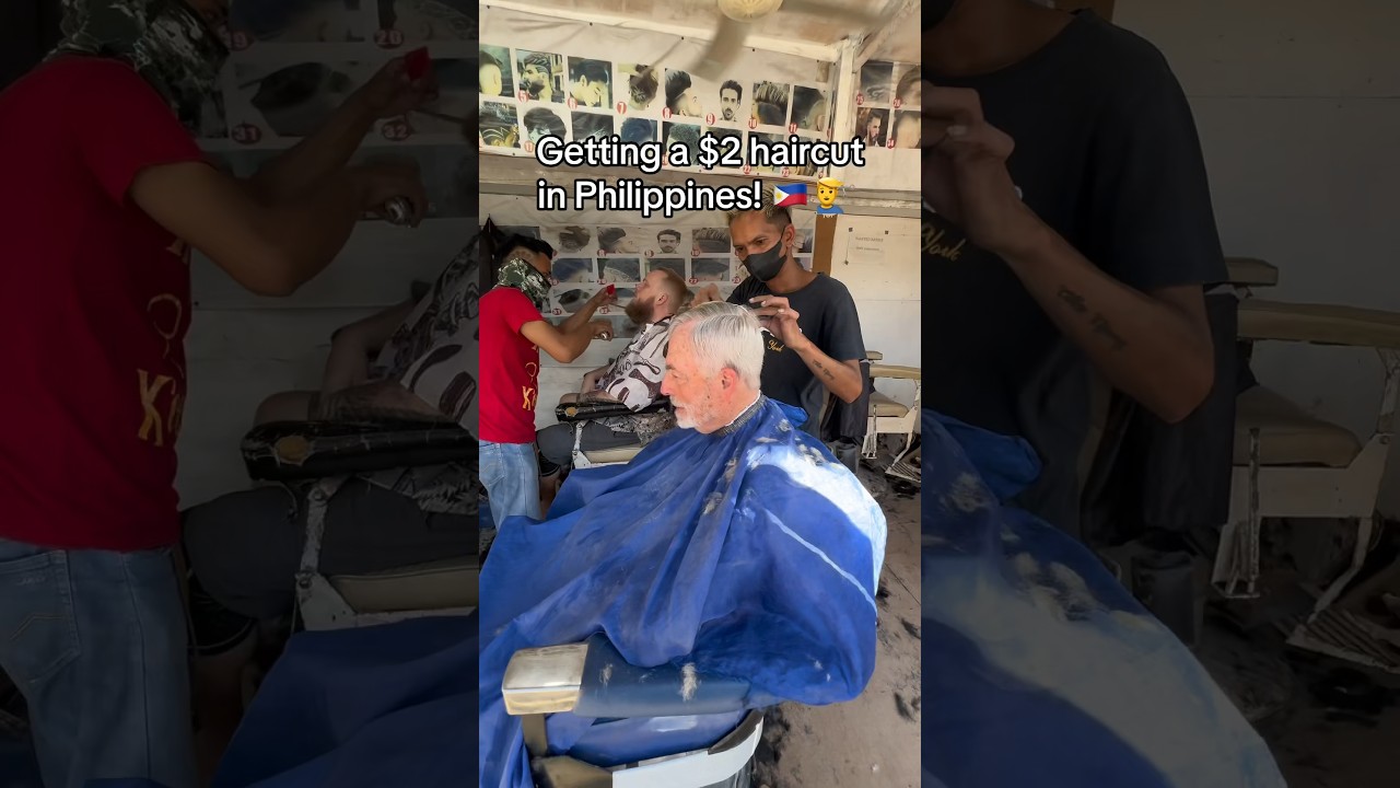Getting a $2 haircut in The Philippines! #philippines #haircut #filipino #travelphilippines #travel