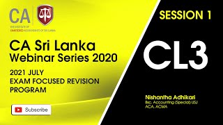 CL3  Standard Costing & Variance Analysis /  6 Mar 2021 Session 01