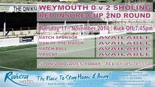 preview picture of video 'Weymouth 0 v 2 Sholing - Red Insure Cup - 11th November 2014'