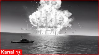 Download lagu Video of strike: Ukraine hit drilling platform in Black Sea where Russian elite forces are stationed mp3