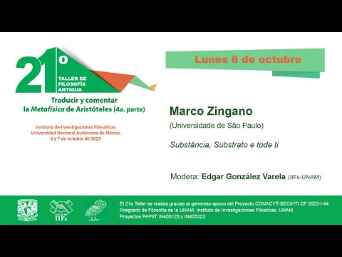 21º TALLER DE FILOSOFÍA ANTIGUA • Marco Zingano