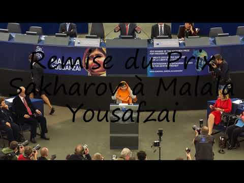 How to say Remise du Prix Sakharov à Malala Yousafzai in English?