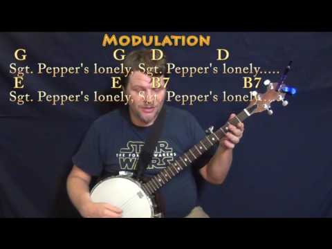 Sgt. Pepper's Lonely Hearts Club Band - REPRISE (Beatles) Banjo Cover Lesson in D with Chords/Lyrics