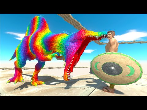 RAINBOW SPINOSAURUS DEATH CLIMB - Animal Revolt Battle Simulator