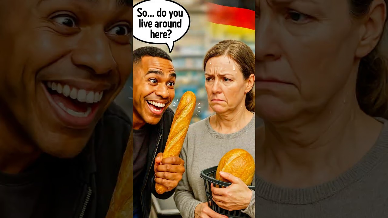 Small talk in Germany… it doesn’t exist 😅🥖 #GermanyLife #CultureShock #americanabroad #comedy