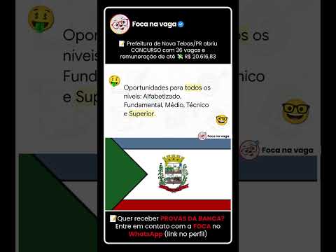 CONCURSO PÚBLICO DA PREFEITURA DE NOVA TEBAS/PR: EDITAL PUBLICADO NO INTERIOR DO PARANÁ!